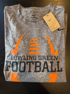 NWT Nike Grey Tee with Orange Football Graphic